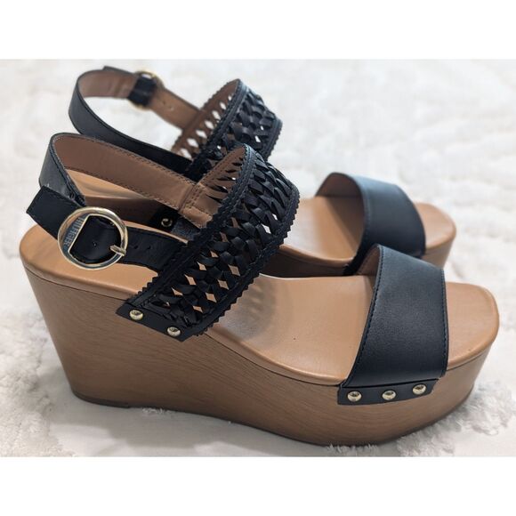 🖤 Tommy Hilfiger Rubena 2 Wedge Platform Sandals – Black – Size 8.5M - Picture 3 of 9